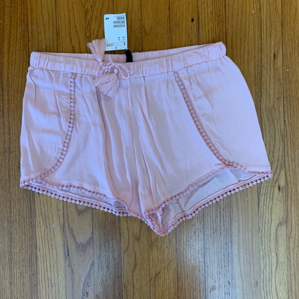 [H&M] pink elastic waist shorts NWT